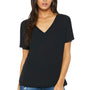 Bella + Canvas Womens Slouchy Short Sleeve V-Neck T-Shirt - Black