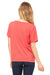 Bella + Canvas 8815 Womens Slouchy Short Sleeve V-Neck T-Shirt Red Triblend Model Back