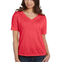Bella + Canvas Womens Slouchy Short Sleeve V-Neck T-Shirt - Coral
