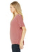 Bella + Canvas 8815 Womens Slouchy Short Sleeve V-Neck T-Shirt Mauve Model Side