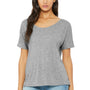 Bella + Canvas Womens Slouchy Short Sleeve Wide Neck T-Shirt - Heather Grey