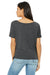 Bella + Canvas BC8816/8816 Womens Slouchy Short Sleeve Wide Neck T-Shirt Heather Dark Grey Model Back