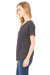 Bella + Canvas BC8816/8816 Womens Slouchy Short Sleeve Wide Neck T-Shirt Charcoal Black Slub Model Side