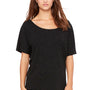 Bella + Canvas Womens Slouchy Short Sleeve Wide Neck T-Shirt - Black Speckled