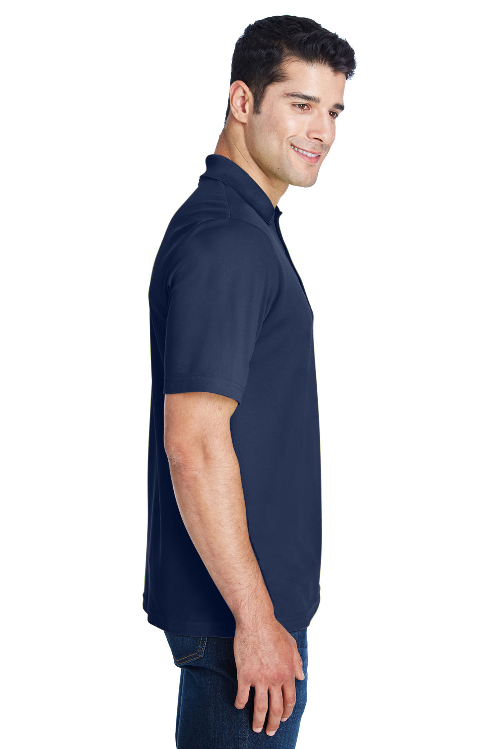 Core 365 88181/88181T Mens Origin Performance Moisture Wicking Short Sleeve Polo Shirt Classic Navy Blue Model Side