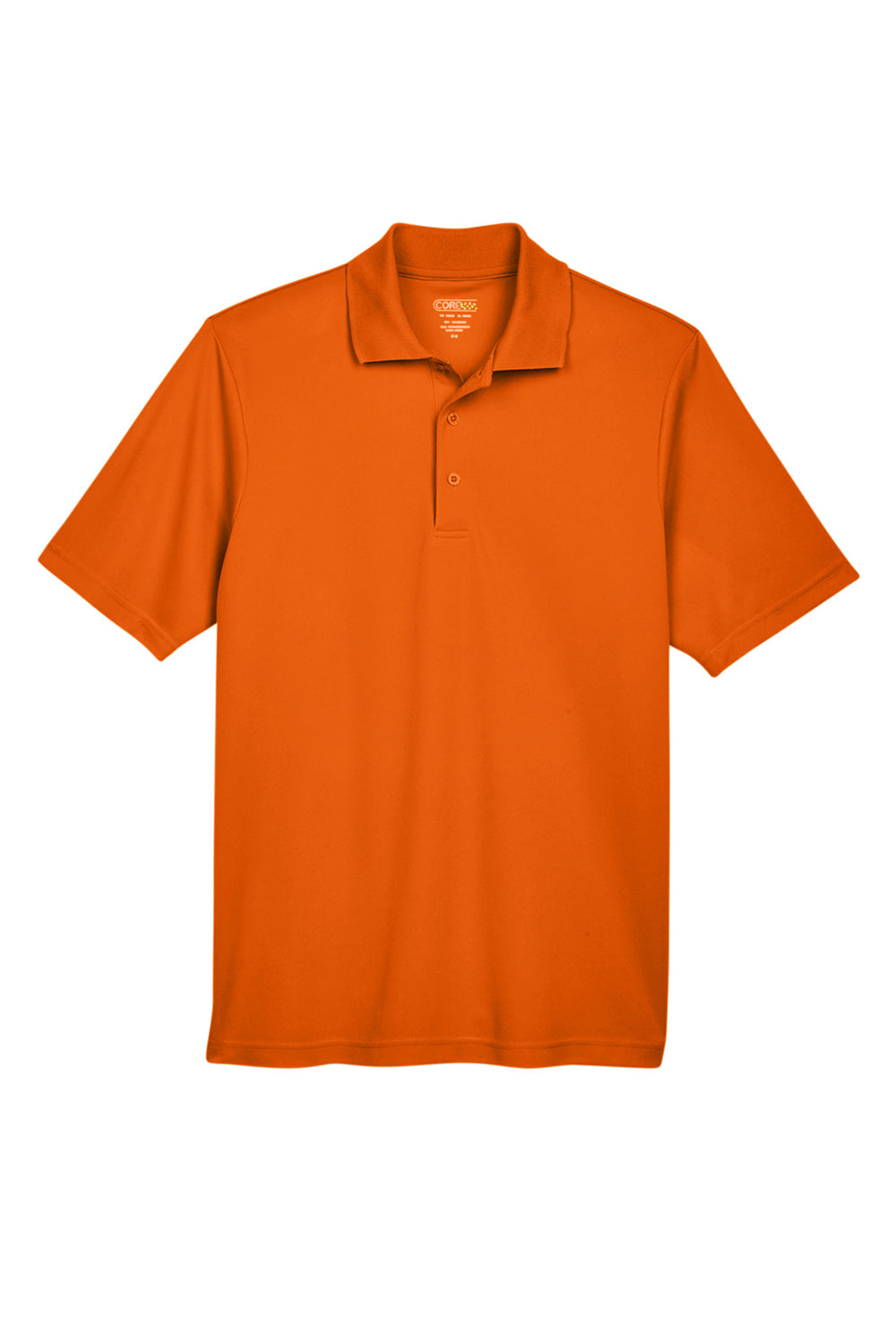 Core 365 88181/88181T Mens Origin Performance Moisture Wicking Short Sleeve Polo Shirt Campus Orange Flat Front