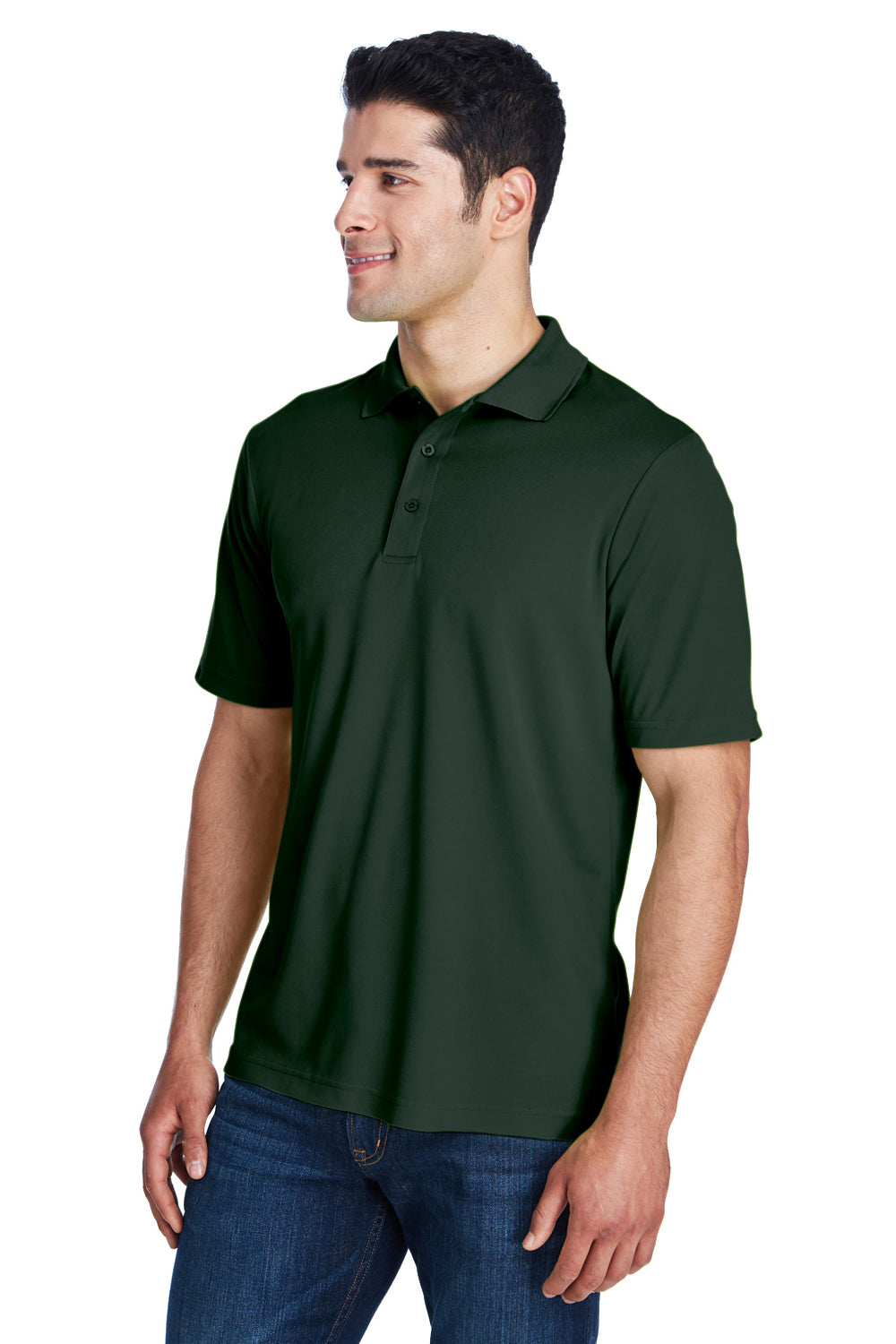 Core 365 88181/88181T Mens Origin Performance Moisture Wicking Short Sleeve Polo Shirt Forest Green Model 3q