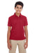 Core 365 88181Y Youth Origin Performance Moisture Wicking Short Sleeve Polo Shirt Classic Red Model Front
