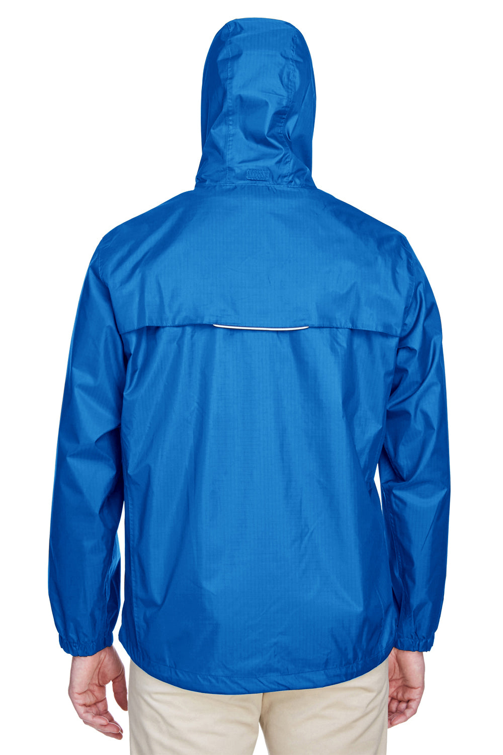 Core 365 88185 Mens Climate Waterproof Full Zip Hooded Jacket True Royal Blue Model Back