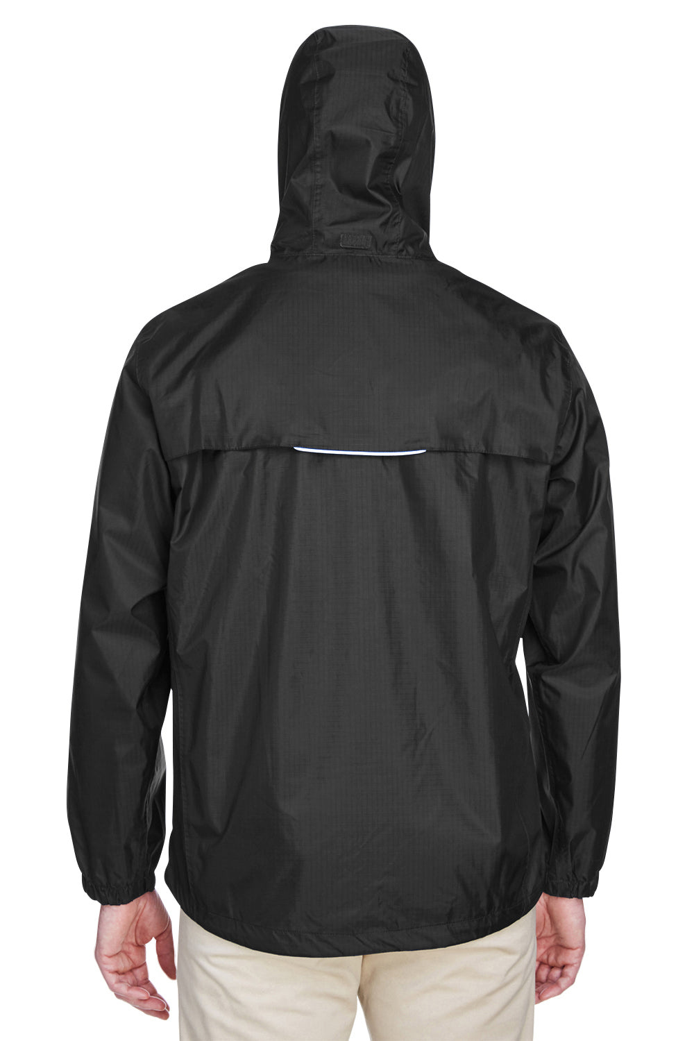 Core 365 88185 Mens Climate Waterproof Full Zip Hooded Jacket Black Model Back