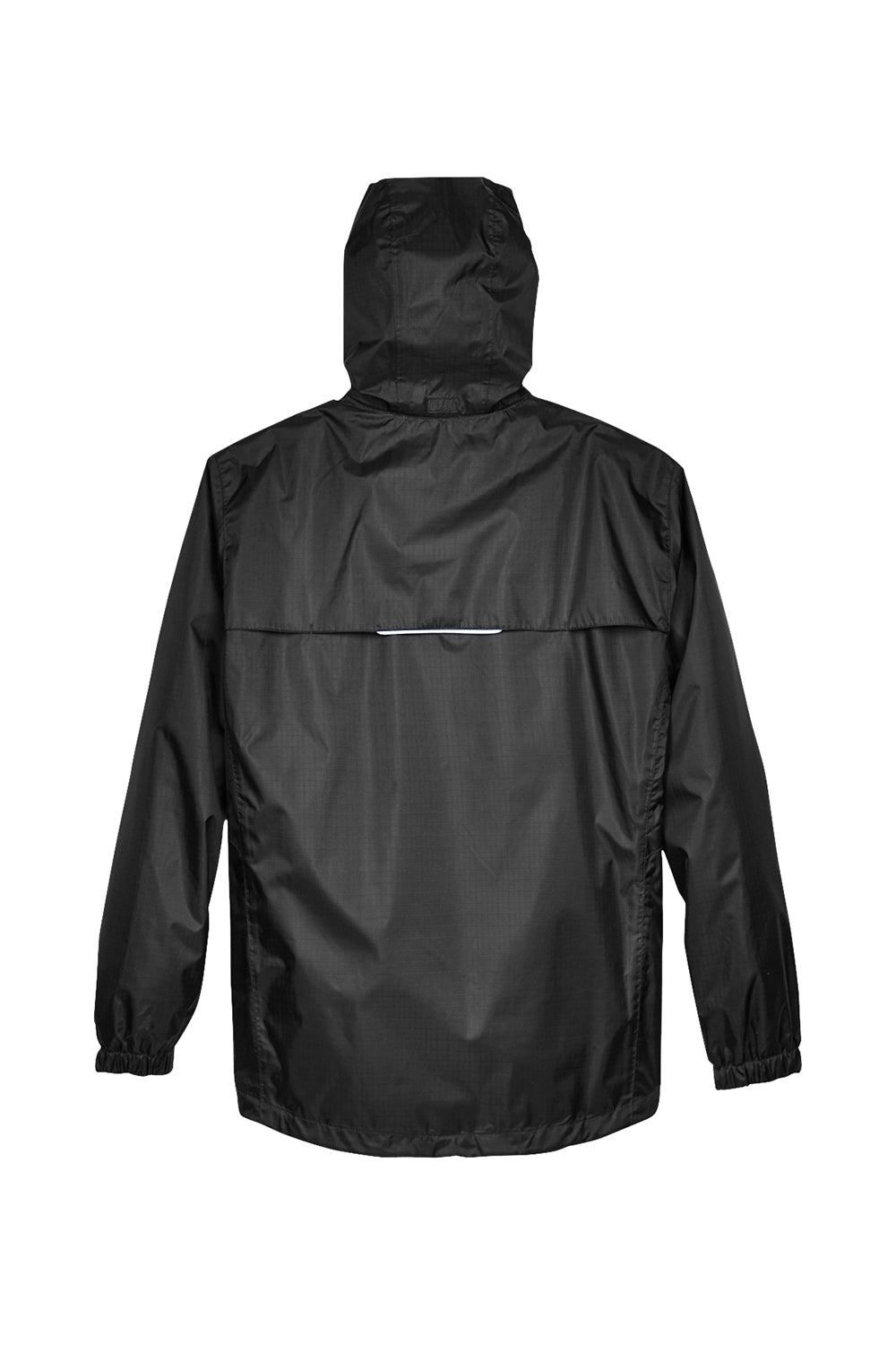 Core 365 88185 Mens Climate Waterproof Full Zip Hooded Jacket Black Flat Back