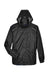 Core 365 88185 Mens Climate Waterproof Full Zip Hooded Jacket Black Flat Front