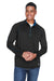North End 88187 Mens Radar Performance Moisture Wicking 1/4 Zip Sweatshirt Black/True Royal Blue Model Front