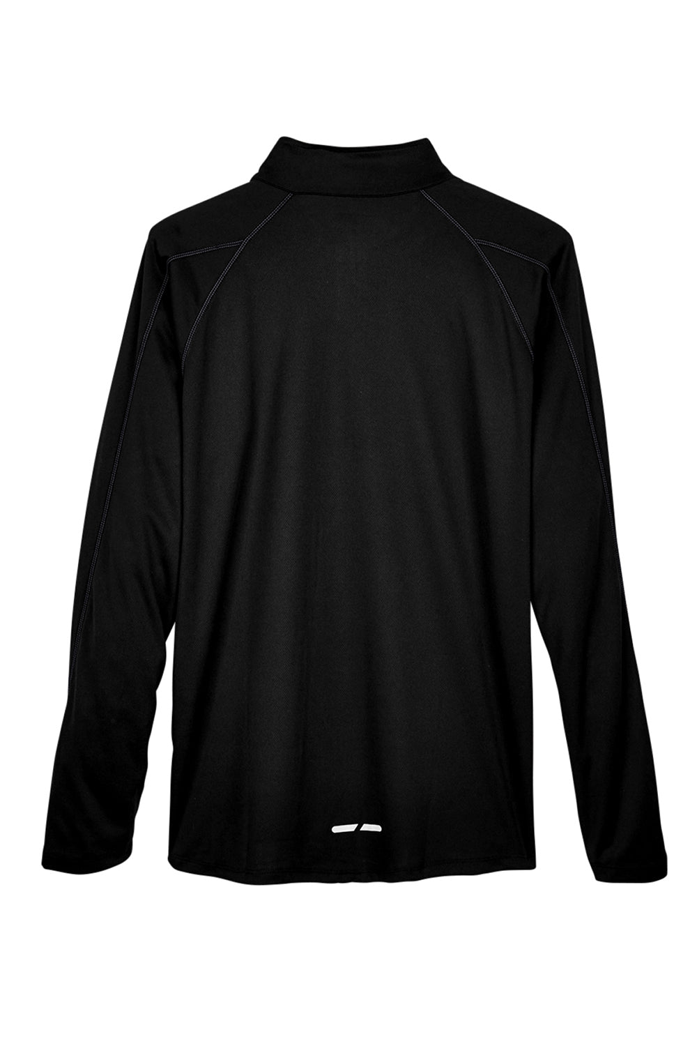 North End 88187 Mens Radar Performance Moisture Wicking 1/4 Zip Sweatshirt Black Flat Back