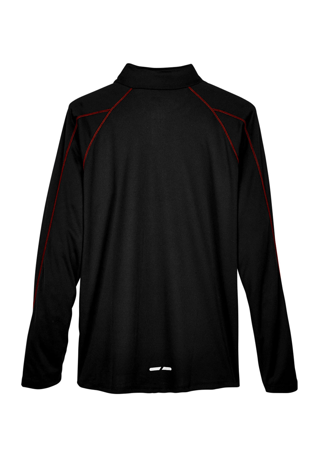 North End 88187 Mens Radar Performance Moisture Wicking 1/4 Zip Sweatshirt Black/Classic Red Flat Back