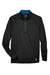 North End 88187 Mens Radar Performance Moisture Wicking 1/4 Zip Sweatshirt Black/True Royal Blue Flat Front