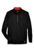 North End 88187 Mens Radar Performance Moisture Wicking 1/4 Zip Sweatshirt Black/Classic Red Flat Front