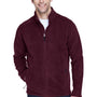 Core 365 Mens Journey Pill Resistant Fleece Full Zip Jacket - Burgundy