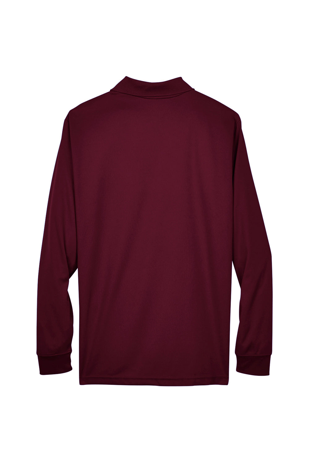 Core 365 88192/88192T Mens Pinnacle Performance Moisture Wicking Long Sleeve Polo Shirt Burgundy Flat Back