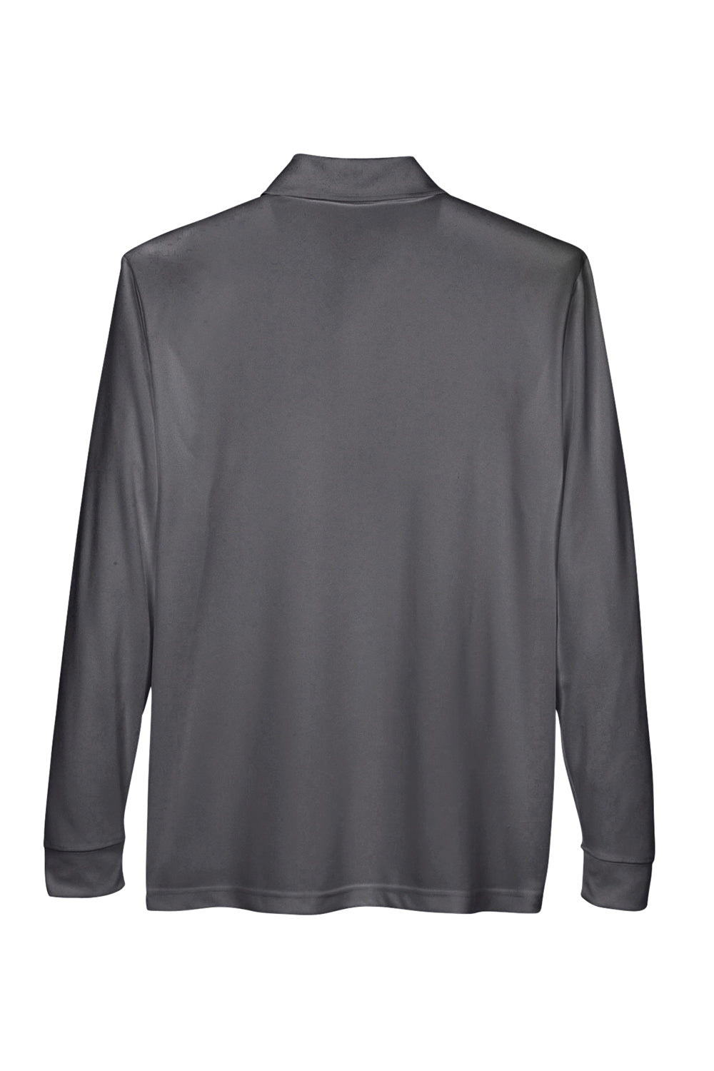 Core 365 88192P Mens Pinnacle Performance Moisture Wicking Long Sleeve Polo Shirt w/ Pocket Carbon Grey Flat Back