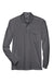 Core 365 88192P Mens Pinnacle Performance Moisture Wicking Long Sleeve Polo Shirt w/ Pocket Carbon Grey Flat Front