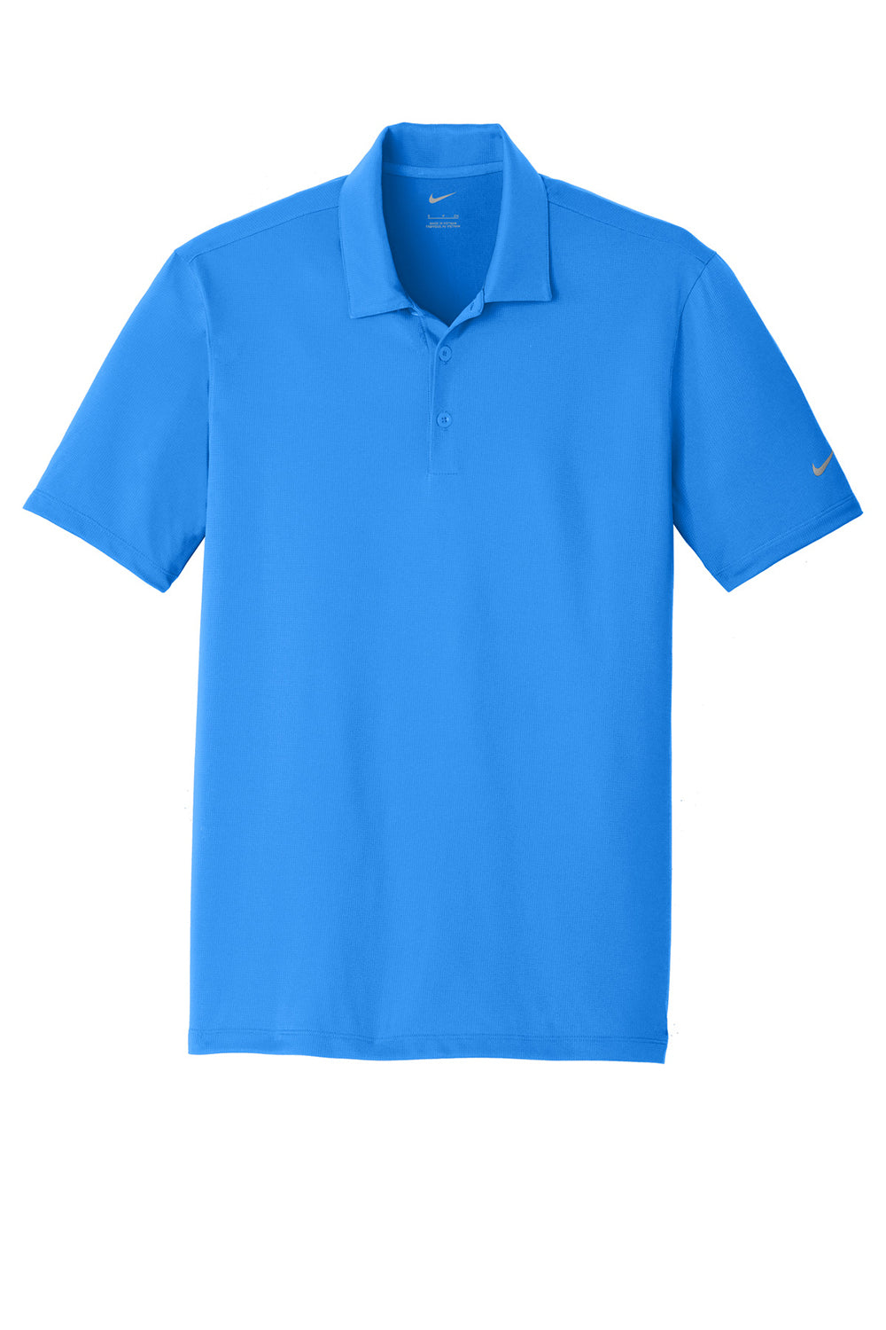 Nike 883681 Mens Legacy Dri-Fit Moisture Wicking Short Sleeve Polo Shirt Photo Blue Flat Front