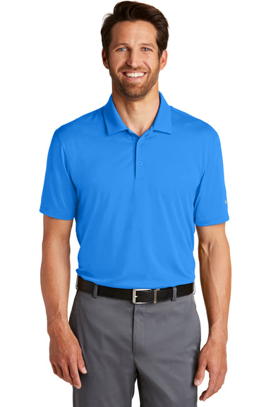 Nike 883681 Mens Legacy Dri-Fit Moisture Wicking Short Sleeve Polo Shirt Photo Blue Model Front
