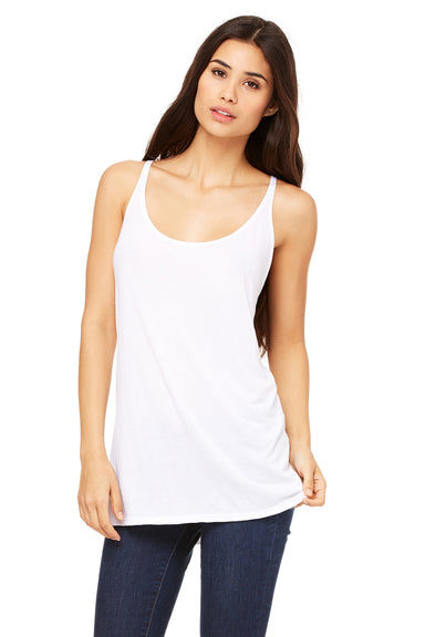 Bella + Canvas 8838 Womens Slouchy Tank Top White Model Front