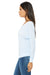 Bella + Canvas 8850 Womens Flowy Off Shoulder Long Sleeve Wide Neck T-Shirt Blue Marble Model Side