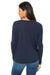 Bella + Canvas 8852 Womens Flowy Long Sleeve Wide Neck T-Shirt Midnight Blue Model Back