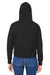 J America 8853 Womens Cropped Hooded Sweatshirt Hoodie Black Triblend Model Back