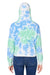 J America 8853 Womens Cropped Hooded Sweatshirt Hoodie Lagoon Tie Dye Model Back