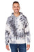 J America 8861JA/8861 Mens Tie-Dye Hooded Sweatshirt Hoodie w/ Pouch Pocket Black Model Front