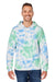 J America 8861JA/8861 Mens Tie-Dye Hooded Sweatshirt Hoodie w/ Pouch Pocket Lagoon Model Front