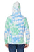 J America 8861JA/8861 Mens Tie-Dye Hooded Sweatshirt Hoodie w/ Pouch Pocket Lagoon Model Back