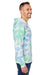J America 8861JA/8861 Mens Tie-Dye Hooded Sweatshirt Hoodie w/ Pouch Pocket Lagoon Model Side