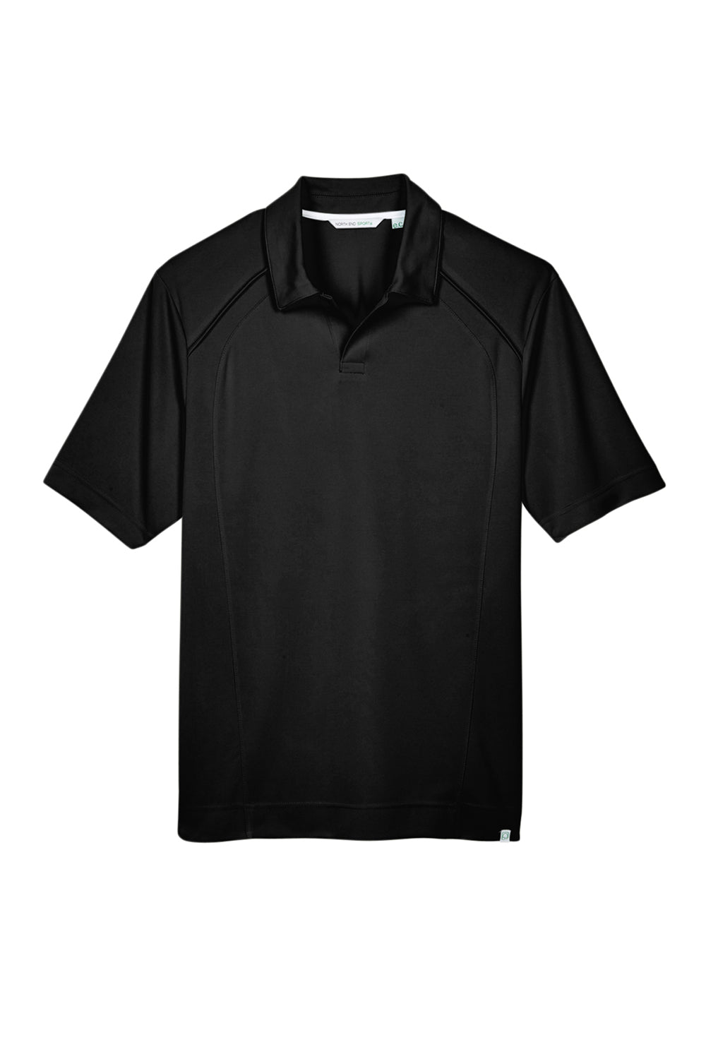 North End 88632 Mens Sport Red Performance Moisture Wicking Short Sleeve Polo Shirt Black Flat Front