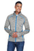 North End 88697 Mens Sport Red Flux Full Zip Jacket Platinum Grey/Olympic Blue Model Front