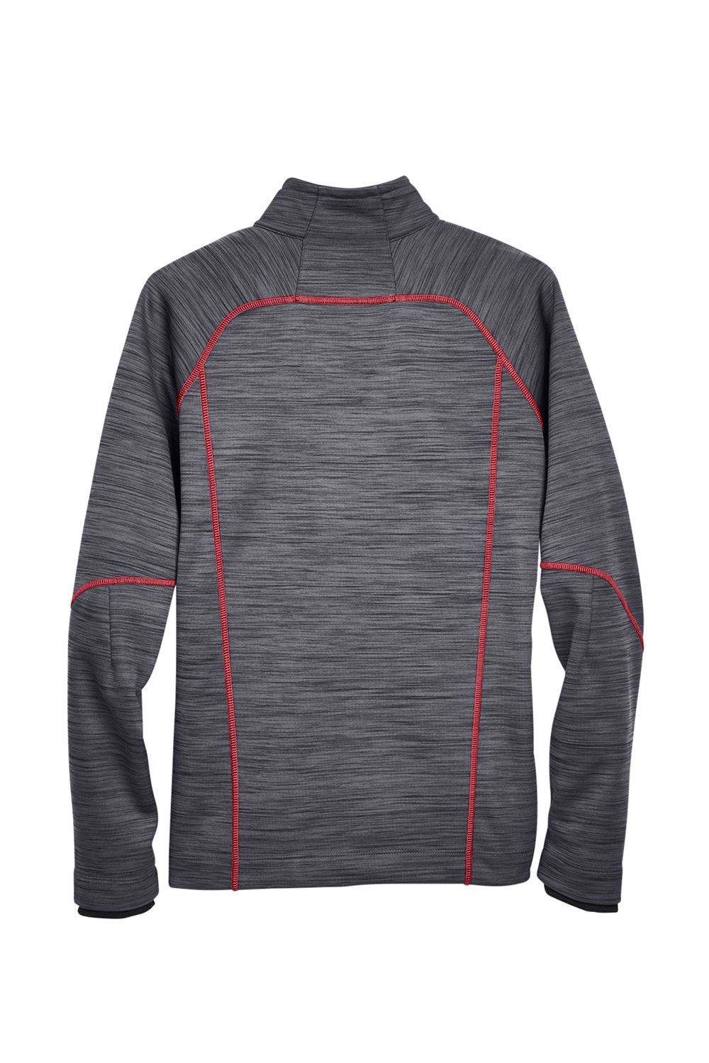 North End 88697 Mens Sport Red Flux Full Zip Jacket Carbon Grey/Olympic Red Flat Back