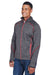 North End 88697 Mens Sport Red Flux Full Zip Jacket Carbon Grey/Olympic Red Model 3q