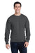 J America 8870JA Mens Crewneck Sweatshirt Black Triblend Model Front