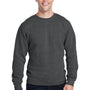 J America Mens Crewneck Sweatshirt - Black Triblend - Closeout