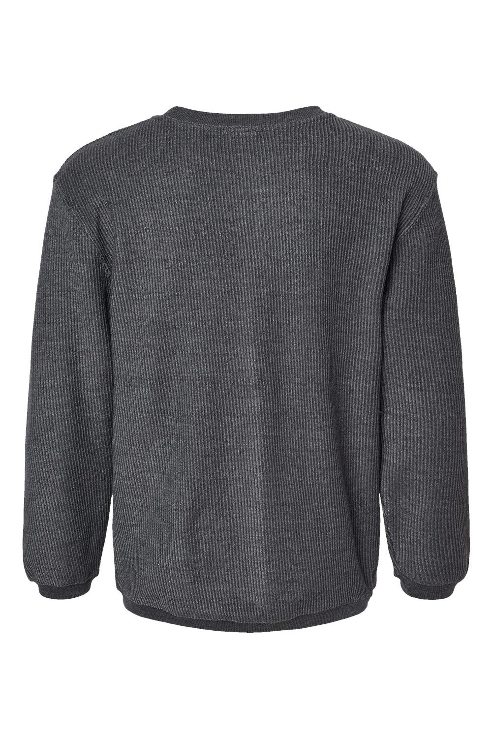 MV Sport 19179 Mens Corded Crewneck Sweatshirt Charcoal Grey Flat Back