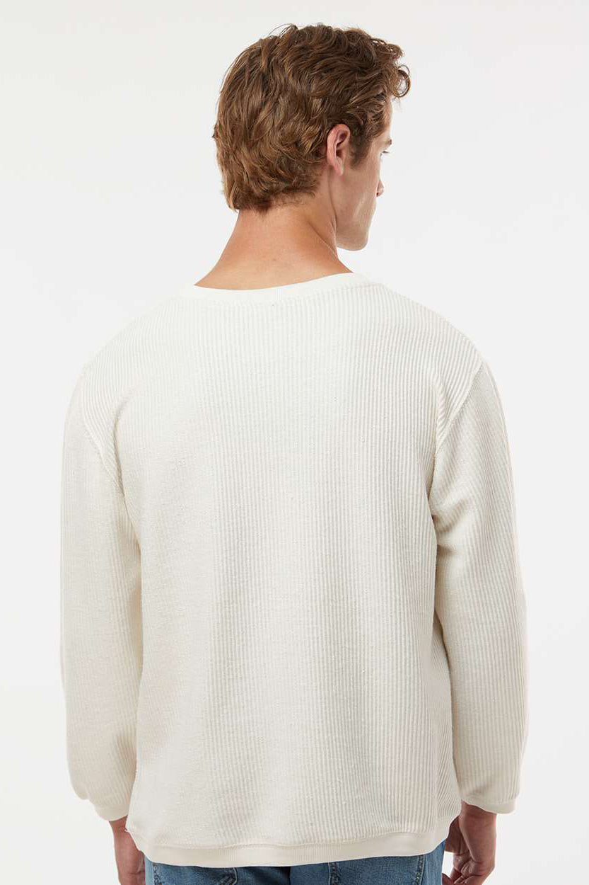 MV Sport 19179 Mens Corded Crewneck Sweatshirt Ivory Model Back