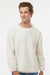 MV Sport 19179 Mens Corded Crewneck Sweatshirt Ivory Model Front
