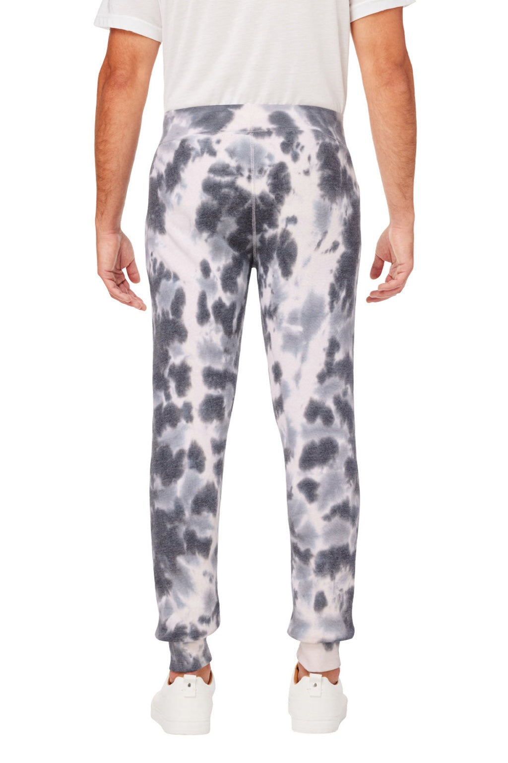 J America 8884JA Mens Tie-Dye Fleece Jogger Sweatpants w/ Pockets Black Model Back