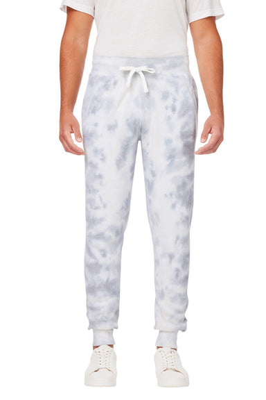 J America 8884JA Mens Tie-Dye Fleece Jogger Sweatpants w/ Pockets Grey Model Front