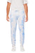 J America 8884JA Mens Tie-Dye Fleece Jogger Sweatpants w/ Pockets Periwinkle Blue Model Front