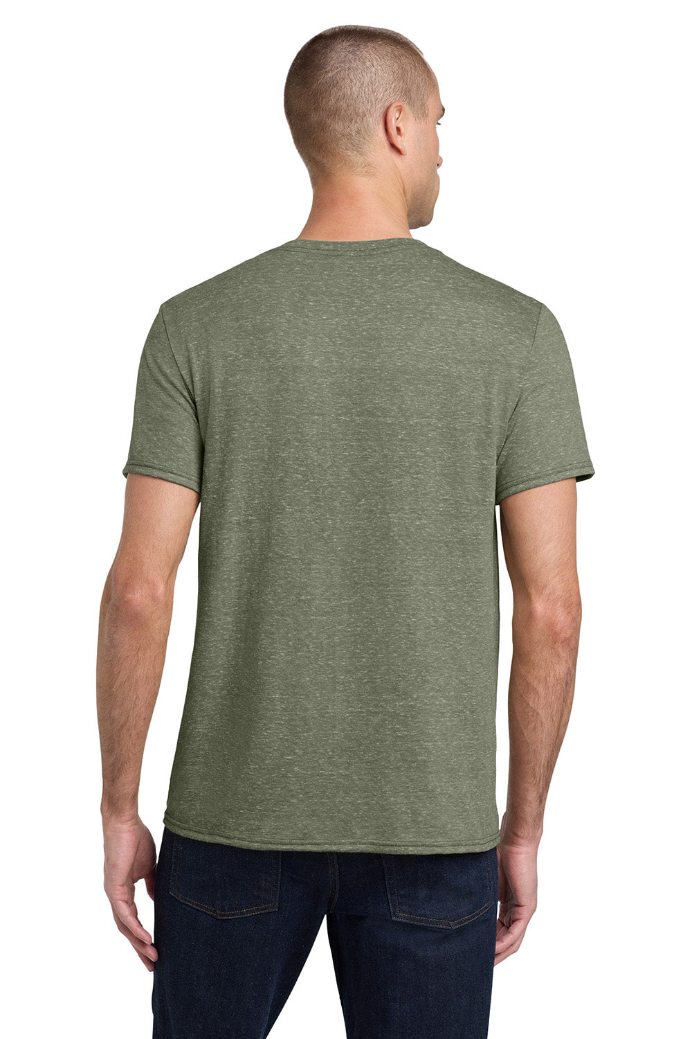 Jerzees 88M/88MR Mens Vintage Snow Short Sleeve Crewneck T-Shirt Heather Military Green Model Back