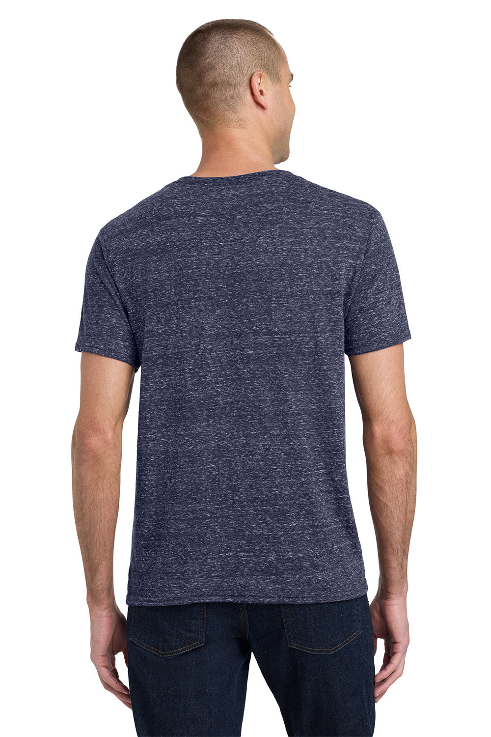 Jerzees 88M/88MR Mens Vintage Snow Short Sleeve Crewneck T-Shirt Heather Navy Blue Model Back